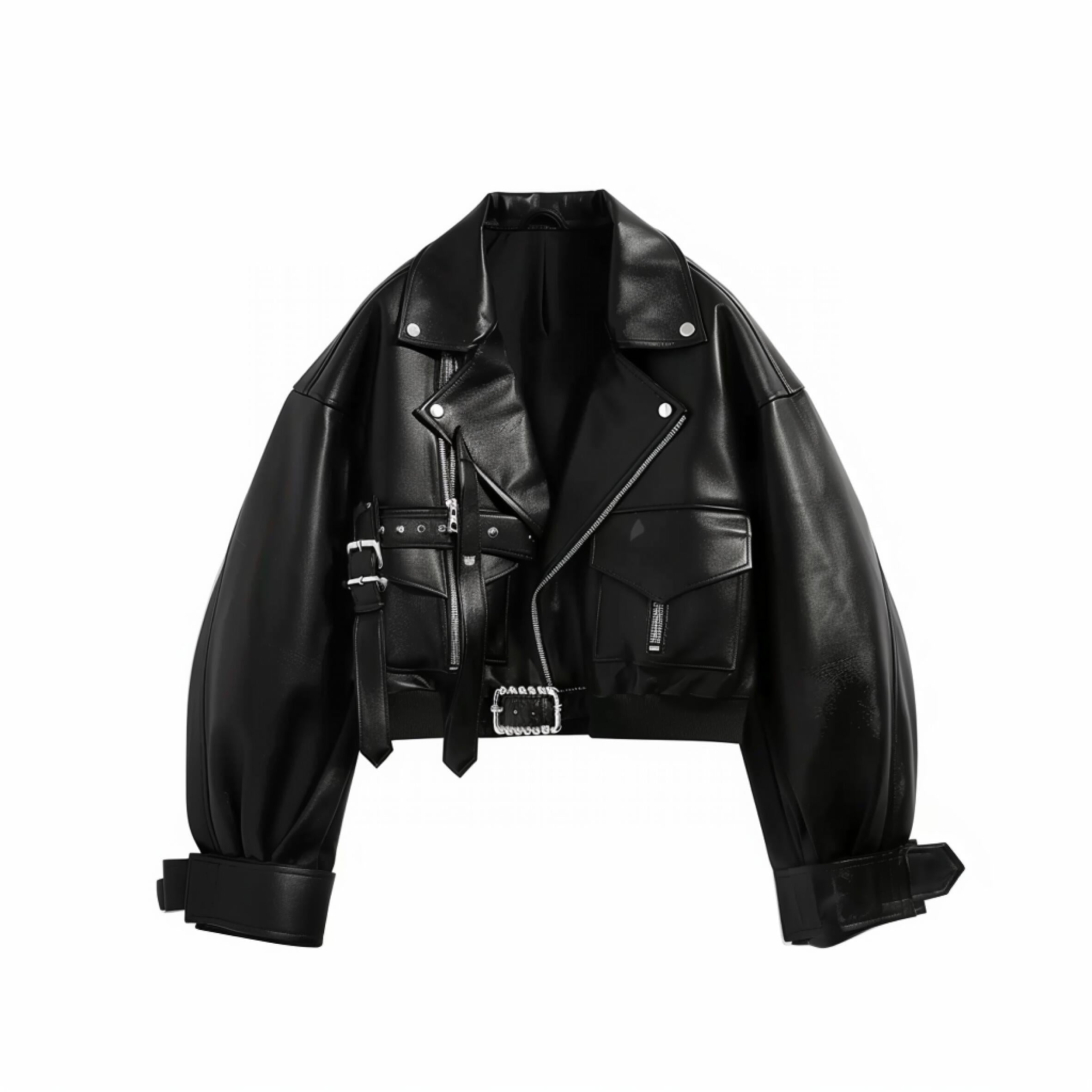 Veste en cuir noir